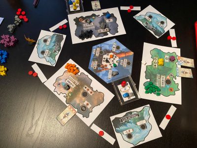 Isle of Eldham prototype on table